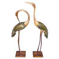 Brass Love Cranes Pair Statue