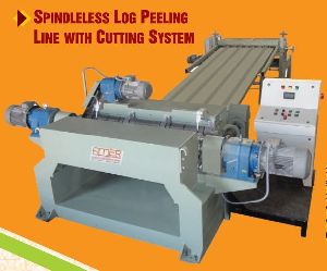 Spindleless Log Peeling Line with Cutting System