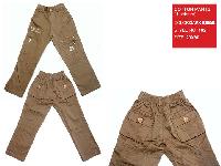 Boys Dark Beige Cotton Pants