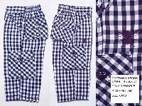 Deep Purple Cotton Checks Capri