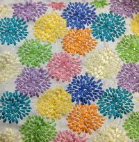 Multi Color Embroidered Fabric