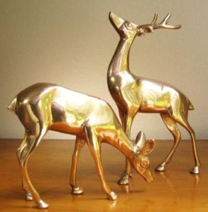 Brass Deer Pair