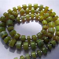 Yellow Opal Tyre Beads Plain