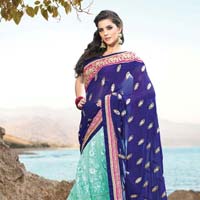 Beautiful Traditional Butti Embroidered Saree