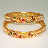 Designer Gold Polished Kada Set