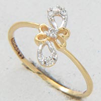 Ladies Ring Rhodium Plated