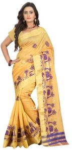 yellow fancy saree