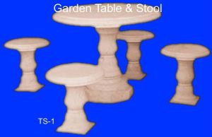 Jodhpur Sandstone Table Stool Set