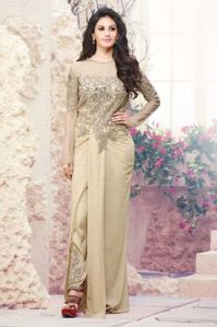 NET CREAM PARTY WEAR SUIT - ZUB 11501