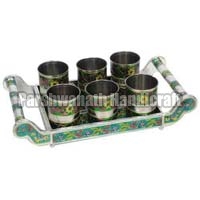 Meenakari Glass Serving Tray