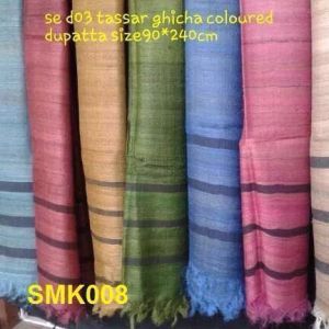 GHICHA SILK BLACK BORDER DUPTTA