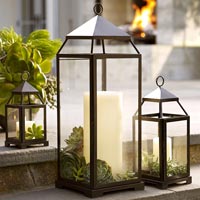 Floor base metal lantern