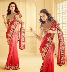 Red Lehenga Saree