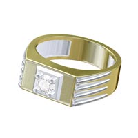 Shish Jewels Solitaire Sterling silver ring for men