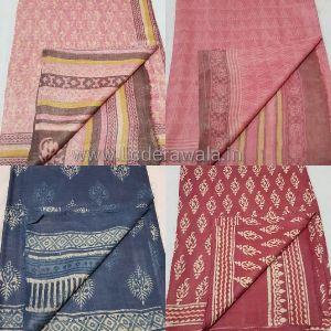 Handloom Bagru Dabu Print Tasar Silk Saree (With Blouse)