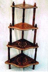 Wooden 4 Tier Corner Stand