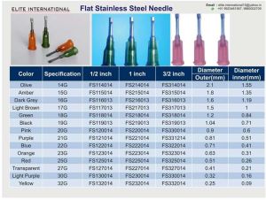 flat stainless steel needle