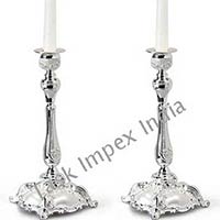 Silver Embossed Candle Holder