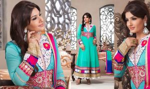 Flamboyant Cyan Blue Salwar Kameez