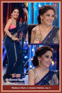 Madhuri Blue Net Saree Worn in Jhalak