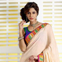 Vivacious Buttercream Embroidered Saree