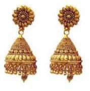 gold light weight jhumkas