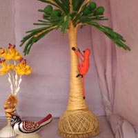 Coconut Tree with Monkey Showpiece