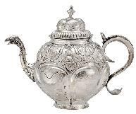 silver teapot