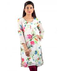 Printed Poly Chiffon Kurtis