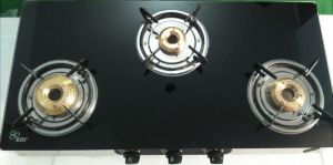 3 Burner Black Glass Stove