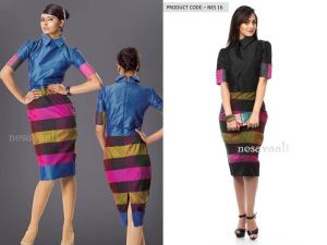 Golf Collar Elbow Sleeve Pencil Fit Dress