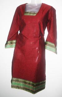 Cotton Fabric Glass Neck Kurti