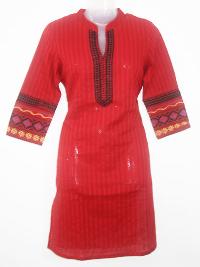 Stylish Neck Pattern Dobby Fabric Kurti