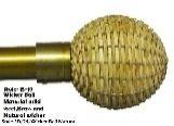 Wicker Natural Curtain Rod Balls