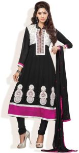 Black Geogette Semi Stitched Anarkalies