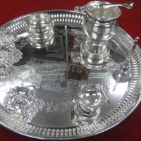 Silver Plated Puja Thali Set