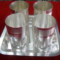 Silver Plated Plain Glass Set