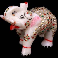 Marble Stone Studded Elephant