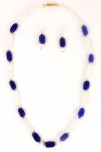 Blue Pearl Necklace Set