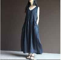 Blue Linen Regula Wear Women Dress