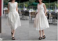 Womens Regular Wear White Dress