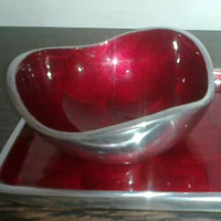 Aluminum Small Dessert Bowls with Tray