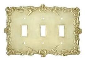 3 Toggle Brass Switch Plate