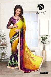 Trendy georgette printed saree