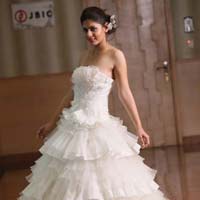 Strapless Tafetta Organza Designer Wedding Ball Gown