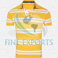 Yellow And White Stripe Polo T-shirt