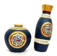 Terracotta Handpainted Warli Vase Set