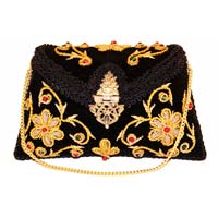 Flower Twirl Clutch Bag Black