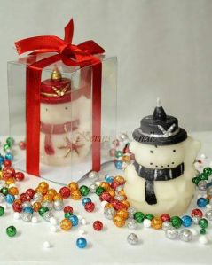 Snow man designer aroma candle