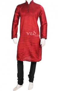 Stylish Maroon Silk Party Wear Kurta Pajama Set